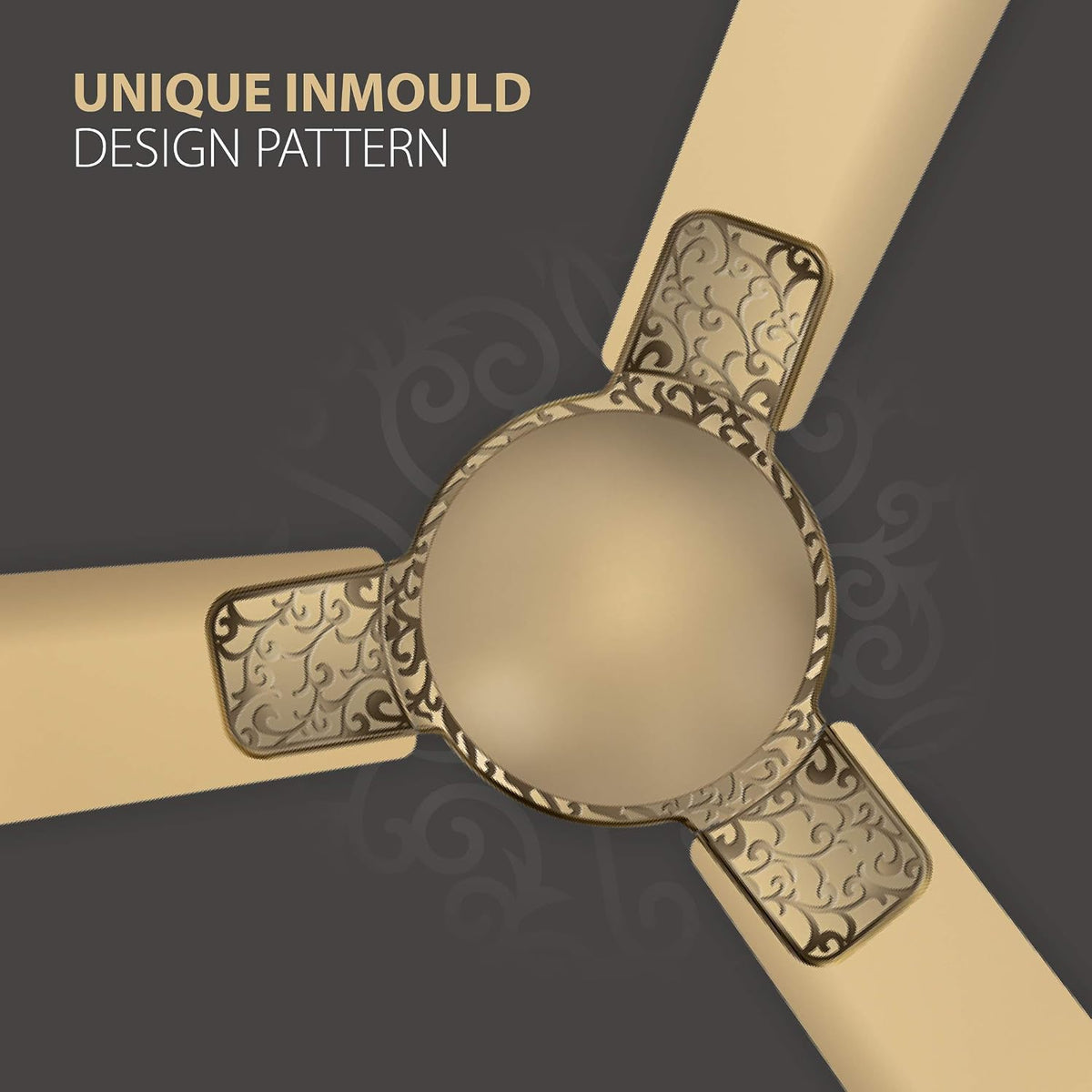 Havells Enticer Hues 1200mm Decorative, Dust Resistant, High Power in Low Voltage (HPLV), High Speed Ceiling Fan (Gold)