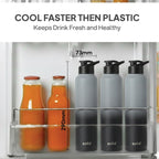 CELLO Aqua Pro Max Stainless Steel Water Bottle 1000 ml Black & Grey | ISI Certified Single Wall Rust & Leakproof Fridge Safe Stylish Easy Grip Colorful Steel Water Bottle For Office & Daily Use