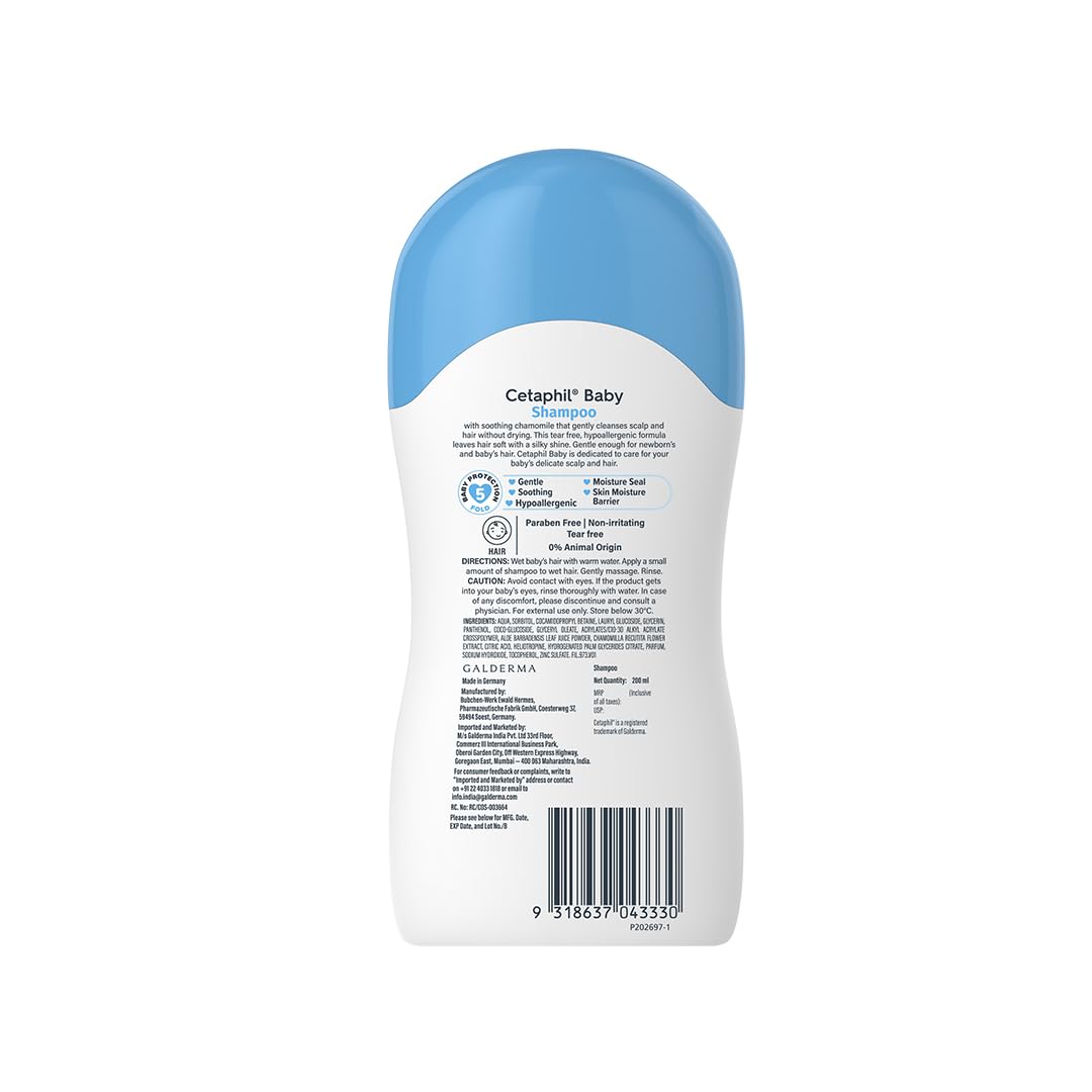 Cetaphil Baby Tear-Free Shampoo with Natural Chamomile & Aloe Vera 200 ml