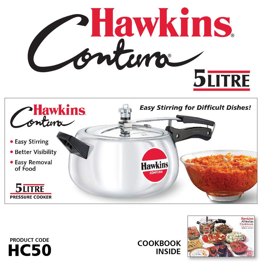 Hawkins Aluminium Pressure Cooker, 2L, 3L and 5L, Silver Combo