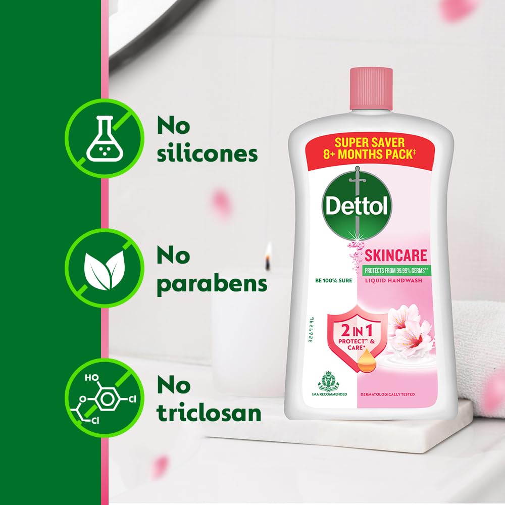 Dettol Liquid Handwash Bottle - Skincare Hand Wash-875ml