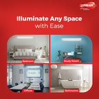EVEREADY Ultraslim 10W LED Batten, Cool Day Light (6500K), Stylish, Energy-Efficient & Durable Lighting Solution, Pack of 2