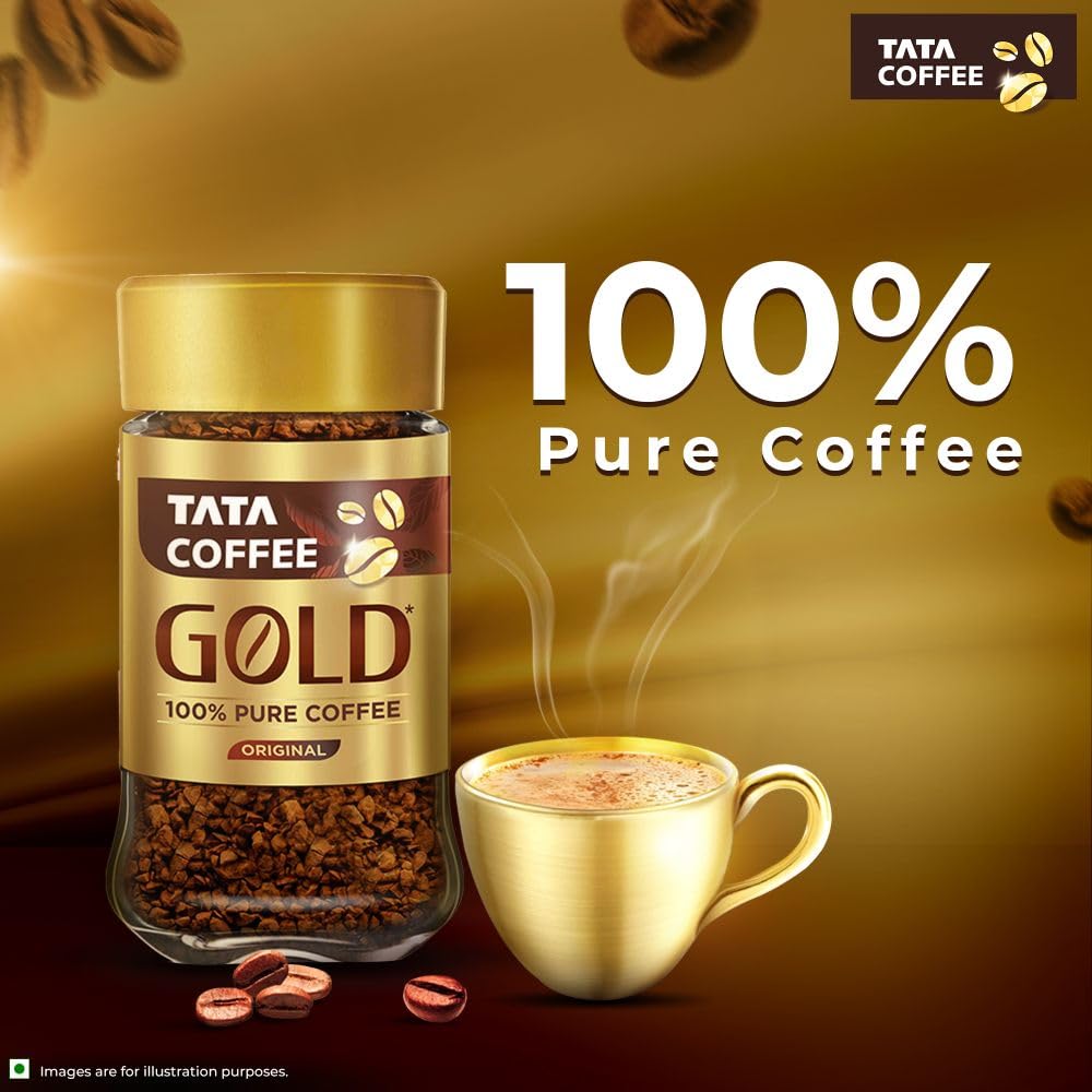 Tata Coffee Gold Original, Instant & Pure Coffee Jar, 50g