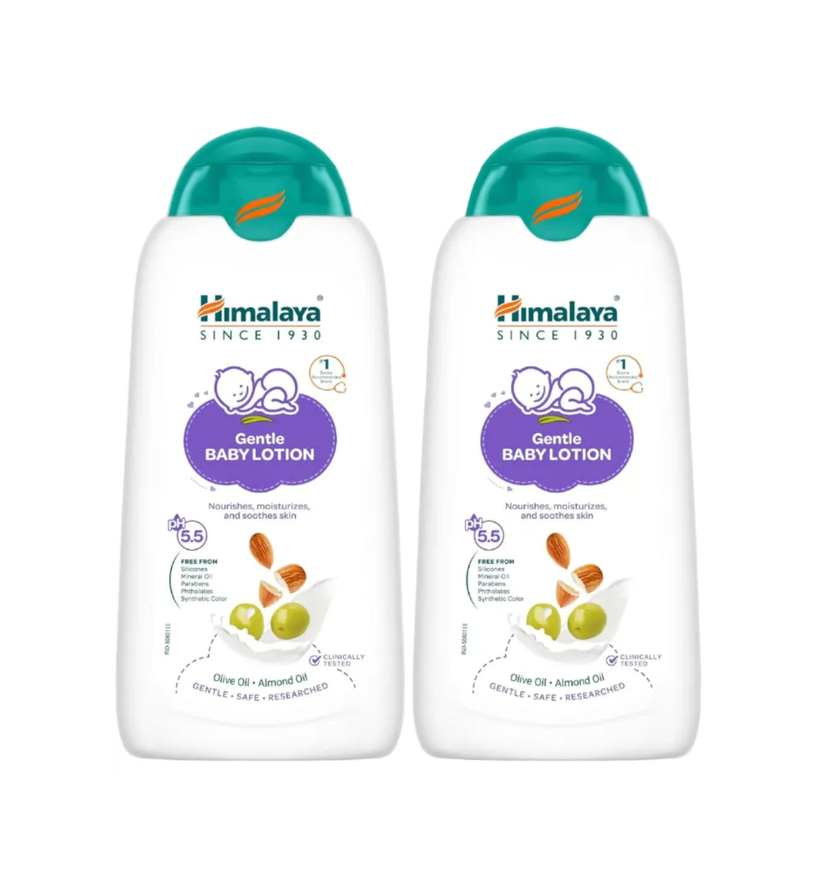 Himalaya Gentle Baby Lotion 200ml with Almond oil, Olive oil, Country Mallow | No.1 Doctor-Prescribed Brand |pH 5.5 formulation | Nourishes and moisturizes your baby's skin | Safe for Newborns