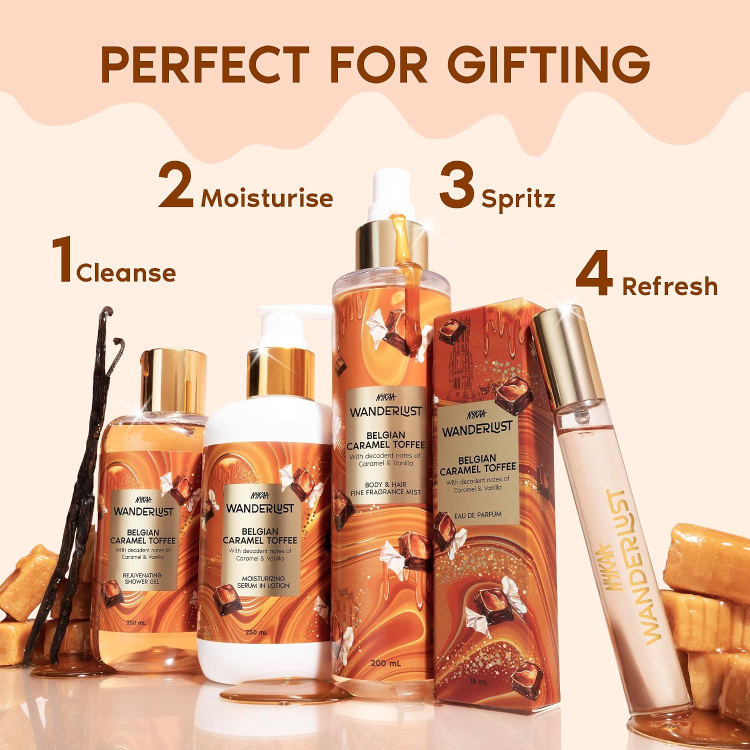Nykaa Wanderlust Belgian Caramel Toffee Eau De Parfum I Travel size, mini Perfume for Women – 16 ml I Caramel & Vanilla Perfume | Long–Lasting,...