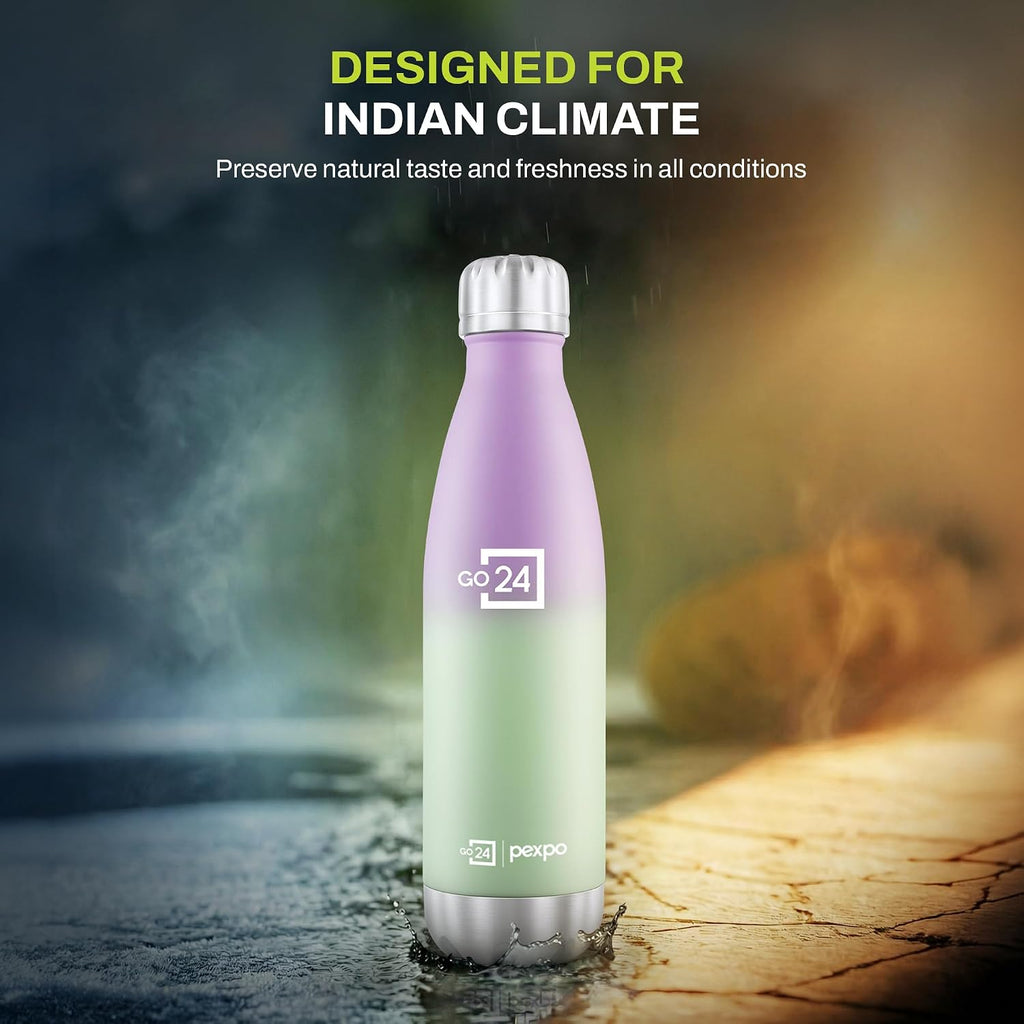 Stainless Steel Water Bottle Electro Green-Purple Ombre 500ml