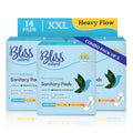 BLISSNATURAL Ultra Thin Sanitary Pads XXL | 14 Pads (2 Pack of 7)