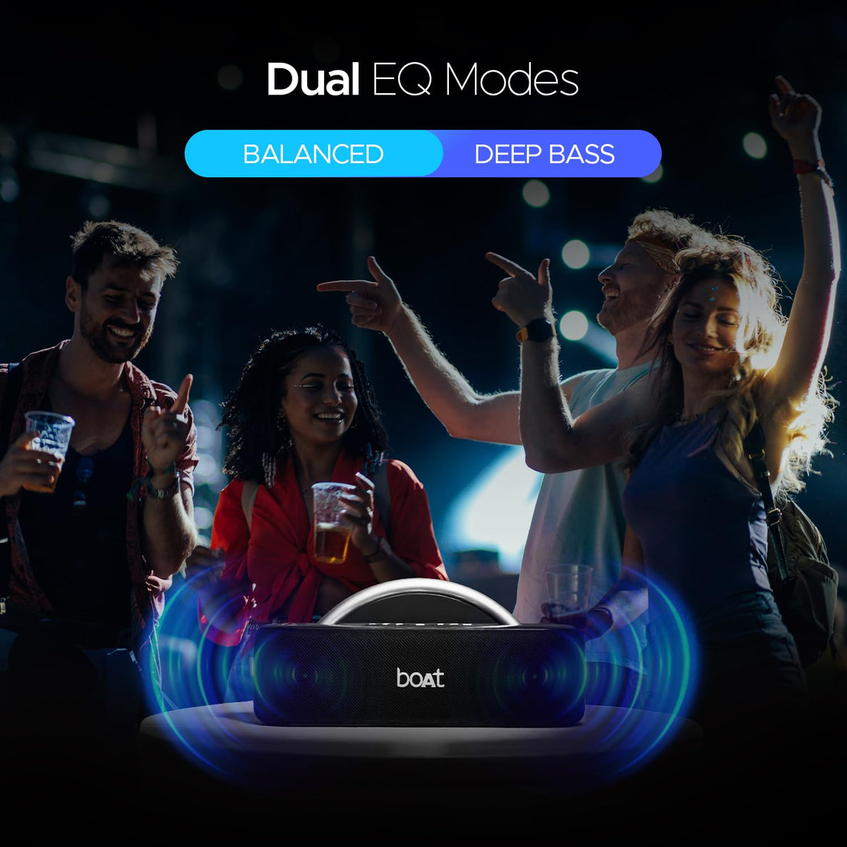 boAt Stone Lumos 60W Bluetooth Speaker w/ 7 LED Projection Modes, Hearables App Support, Dual EQs, Up to 9hrs of Playtime, TWS Feature, Built-in Mic, BT v5...
