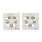 Crompton Axial Air High-Speed Plastic Exhaust/Ventilation Fan (150 mm/6 Inches, White, Pack of 2)