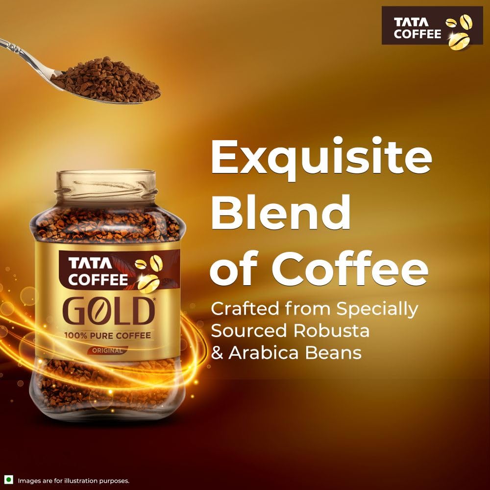 Tata Coffee Gold Original, Instant & Pure Coffee Jar, 50g
