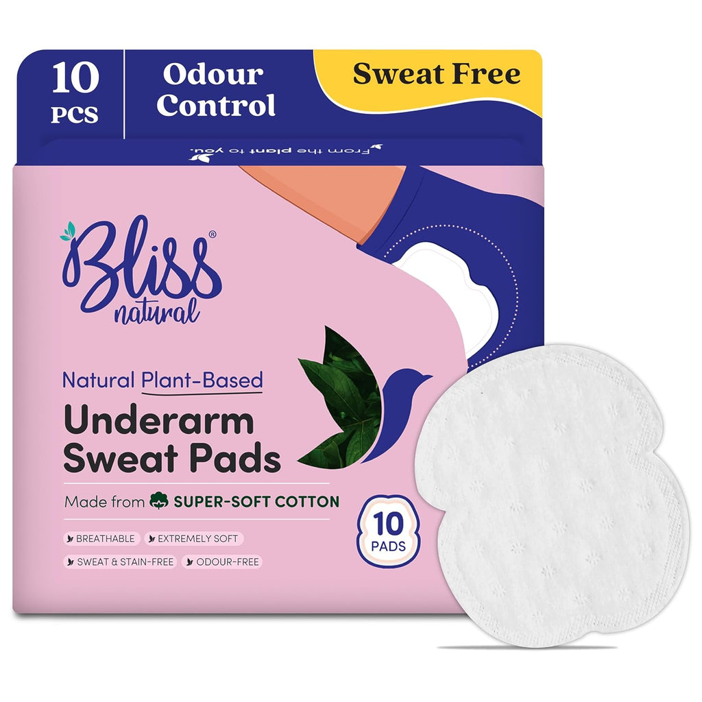 BLISSNATURAL Disposable Underarms Sweat Pads For Women | Pack of 10 |