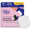 BLISSNATURAL Disposable Underarms Sweat Pads For Women | Pack of 10 |
