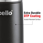 CELLO Duro Flip Stainless Steel Hot & Cold Flip Lid Flask with Jacket 1000 ml Black | Double Wall Vacuum Insulated Rust & Scratch Resistant Leakproof Thermosteel Flask Water Bottle For Office & Travel