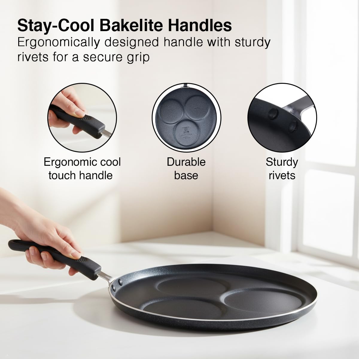 Prestige Omega Select Plus Set Dosa Tawa|Scratch & Abraison Resistant|3 Layers Metal Spoon Friendly Coating|