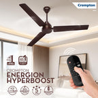 Crompton Energion Hyperboost 1200mm BLDC Ceiling Fan | Point Anywhere Remote Control | BEE 5 Star Rated Energy Efficient | Superior Air Delivery | Smoked Brown 2 Year...