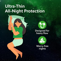 Evereve Ultra-Thin Nights Sanitary Pads for Women, XXL+ 360mm, 22 Pads, 60% Longer & Wider Back, Soft & Breathable, Rash-Free Comfort, 2X Faster Absorption, Dry Feel Protection, Heavy Flow Night Use