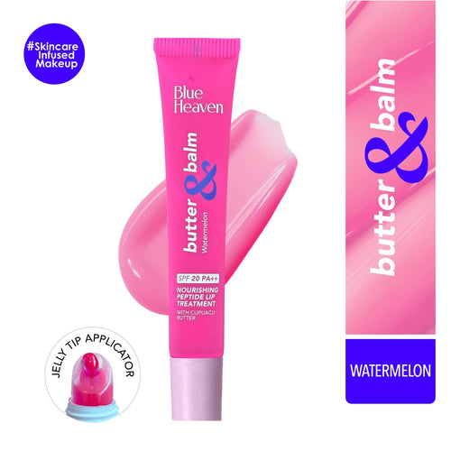 Blue Heaven Butter & Balm (15 Gm) Peptide based Tinted Lip Balm with SPF 20 PA++| Infused with Cupuacu Butter | Smoothing & Moisturizing | UVA/UVB...