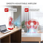V-Guard Esfera Table Fan | 3 Speed Settings | 1350 RPM Powerful Motor | Corrosion Resistant Powder-Coated Metal Guards | White Red | 40cm (400mm)