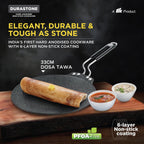 Prestige Durastone 33cm Hard Anodised Non-Stick Dosa Tawa| 6 Layer Non-Stick Coating| Gas and Induction Compatible|