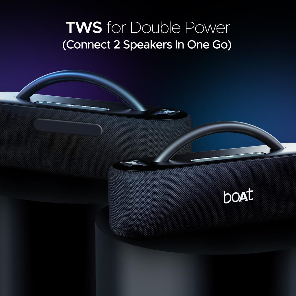 boAt Stone Lumos 60W Bluetooth Speaker w/ 7 LED Projection Modes, Hearables App Support, Dual EQs, Up to 9hrs of Playtime, TWS Feature, Built-in Mic, BT v5...