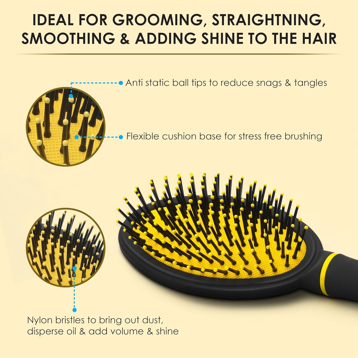 Agaro Breeze Cushion Hair Brush Breeze Flat Hair Brush