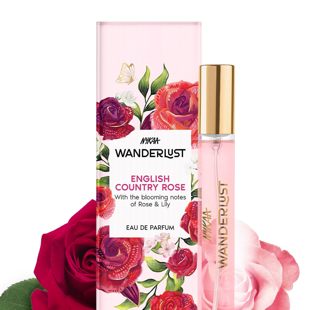 Nykaa Wanderlust English Country Rose Eau De Parfum I Travel size, mini Perfume for Women – 16 ml I Rose & fresh Lilly Perfume | Long–Lasting,...