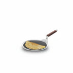 Hawkins 28 cm Dosa Tava, Triply Stainless Steel Shielded Nonstick Tawa with Rosewood Handle, Honeycomb Non Stick Induction Tawa, Silver (NSDT28)