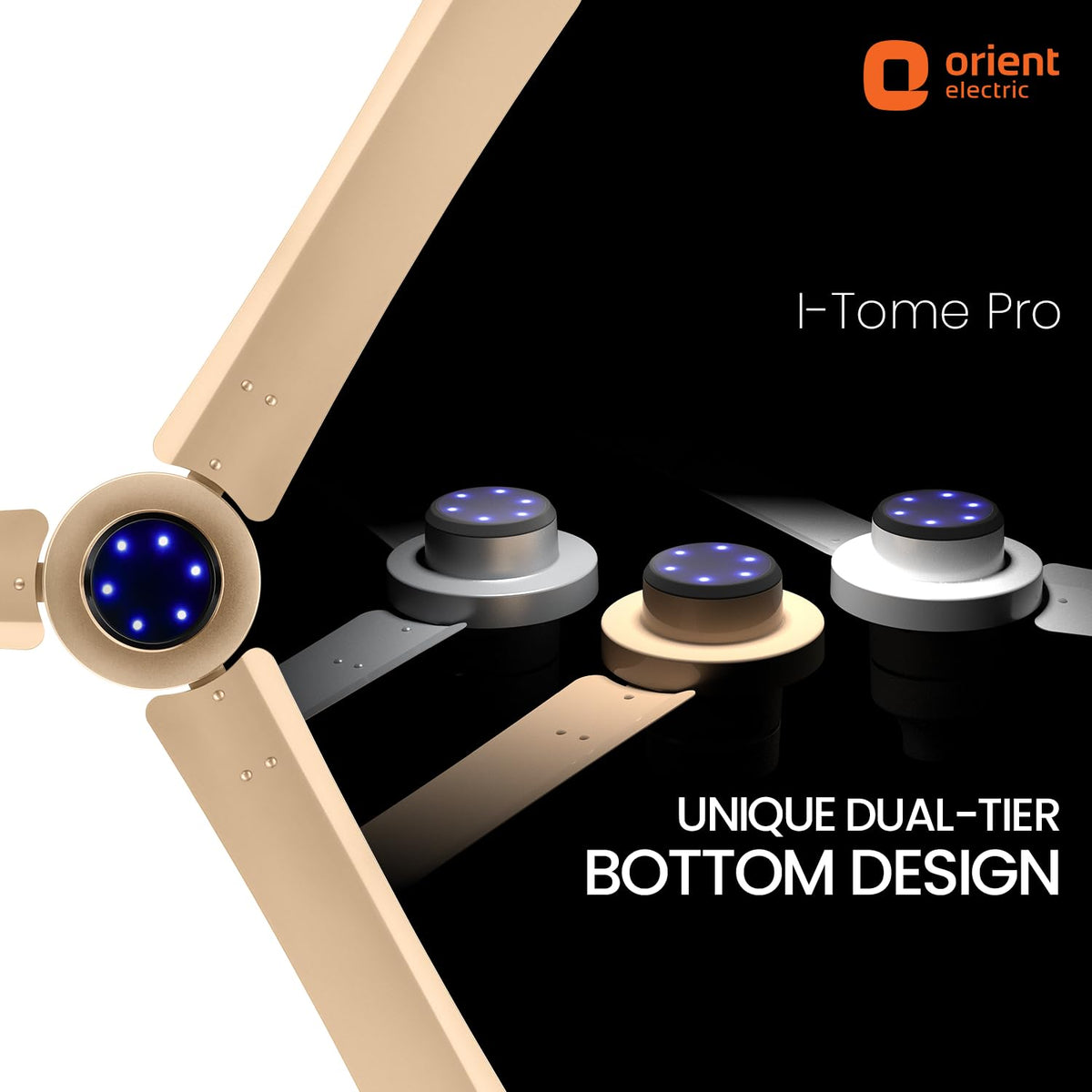 Orient Electric Uniquely Designed I Tome Pro 1200 mm BLDC Ceiling Fan with Remote | BEE 5 Star Rated Energy Efficient Fan | High Air Delivery, 3 Years...