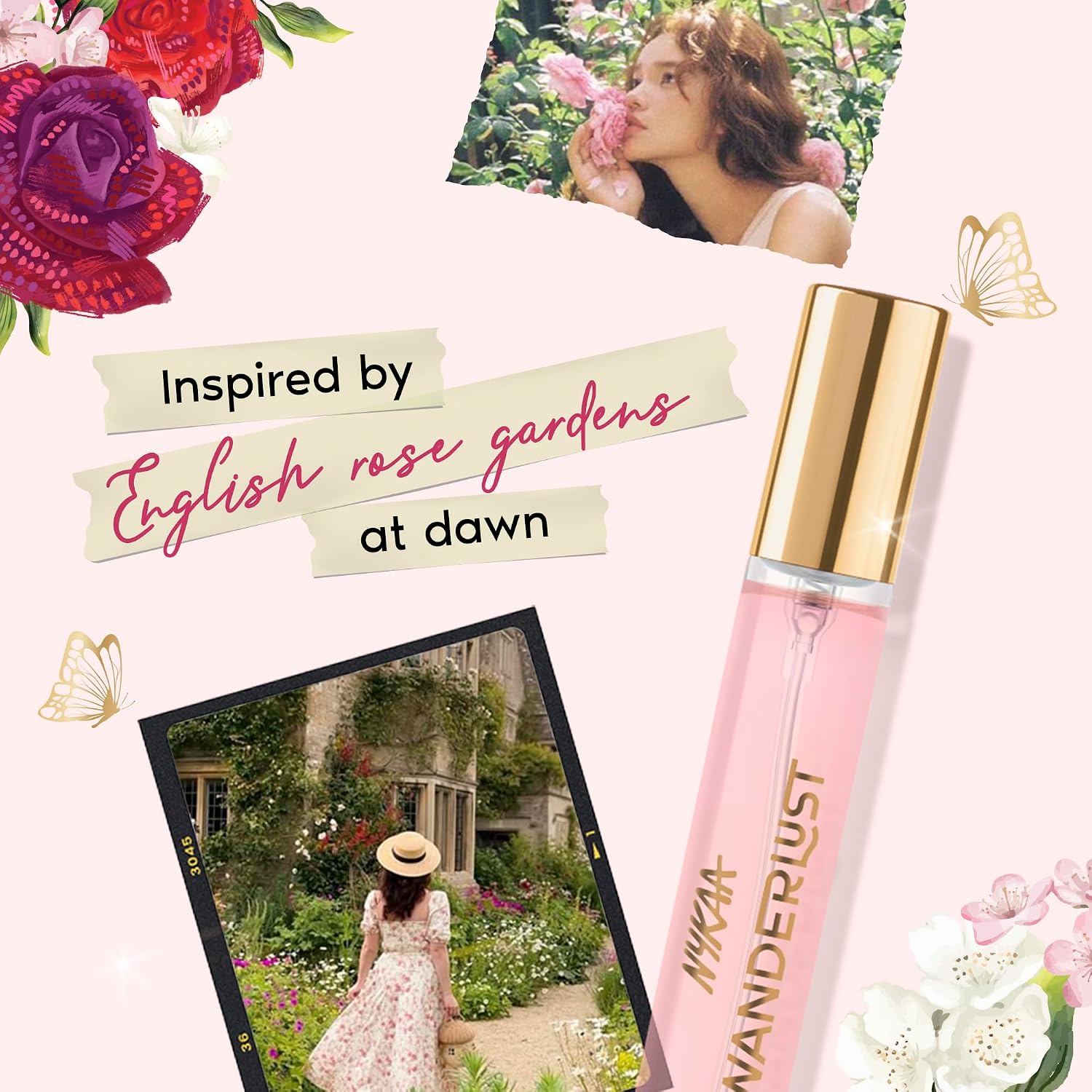 Nykaa Wanderlust English Country Rose Eau De Parfum I Travel size, mini Perfume for Women – 16 ml I Rose & fresh Lilly Perfume | Long–Lasting,...