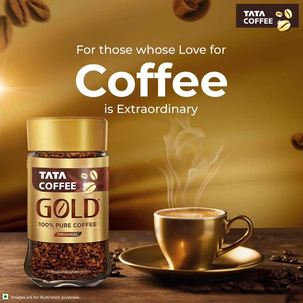 Tata Coffee Gold Original, Instant & Pure Coffee Jar, 50g
