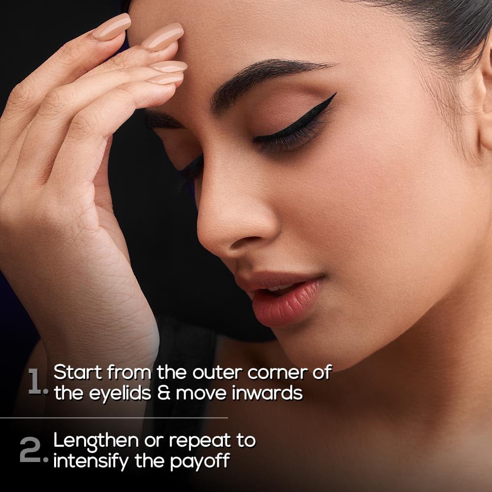 RENEE Midnight Matte Eyeliner, Darkest Black, Long Lasting, Smudge-Proof & Waterproof Formula, One-Swipe-Application with Intense Pigment, Enriched with...