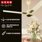 USHA AeroEdge Plus 1200mm BLDC Ceiling Fan with IR Remote | LED Indicator | BEE 5 Star Rated Energy Efficient |100% Copper Motor|High Air Delivery..