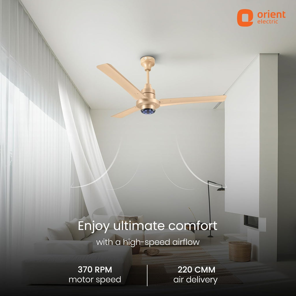 Orient Electric Uniquely Designed I Tome Pro 1200 mm BLDC Ceiling Fan with Remote | BEE 5 Star Rated Energy Efficient Fan | High Air Delivery, 3 Years...