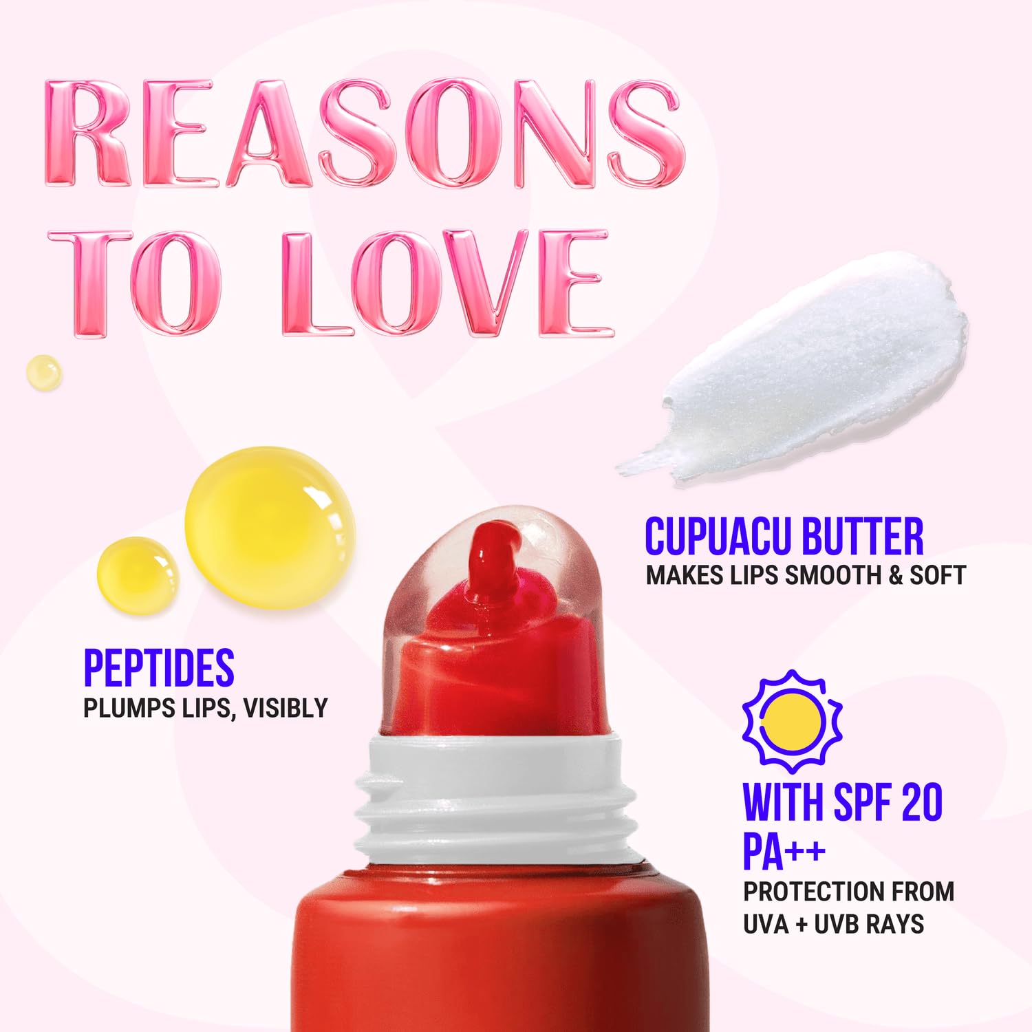 Blue Heaven Butter & Balm (15 Gm) Peptide based Tinted Lip Balm with SPF 20 PA++| Infused with Cupuacu Butter | Smoothing & Moisturizing | UVA/UVB...