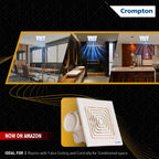 Crompton Brisk Air CM 110 mm(4 inch) Office/Kitchen/Bathroom Exhaust (Ventilation) Fan | Automatic Louvers | Glass,Wall & Ceiling Mount | Low Noise | 75 CMH Powerful Suction | 2 Year Warranty | White