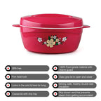Cello Roti Plus Insulated Casserole Hot Pot Box Case with Lid 1500 ml Pink |