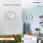 Crompton Axial Air 200 mm (8 inch) Kitchen/Bathroom/Office Exhaust (Ventilation) Fan | 1585 RPM |