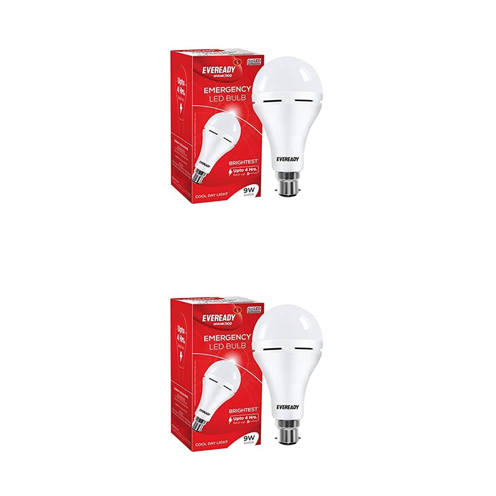 Eveready 9W B22D Emergency Inverter LED Bulb| Cool Day Light (6500K) | Energy Efficient| IBMS Technology | 4 Hour Battery Backup | Li-on Battery Inside (2)
