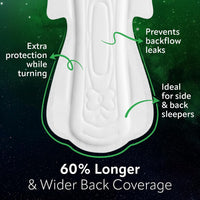Evereve Ultra-Thin Nights Sanitary Pads for Women, XXL+ 360mm, 22 Pads, 60% Longer & Wider Back, Soft & Breathable, Rash-Free Comfort, 2X Faster Absorption, Dry Feel Protection, Heavy Flow Night Use