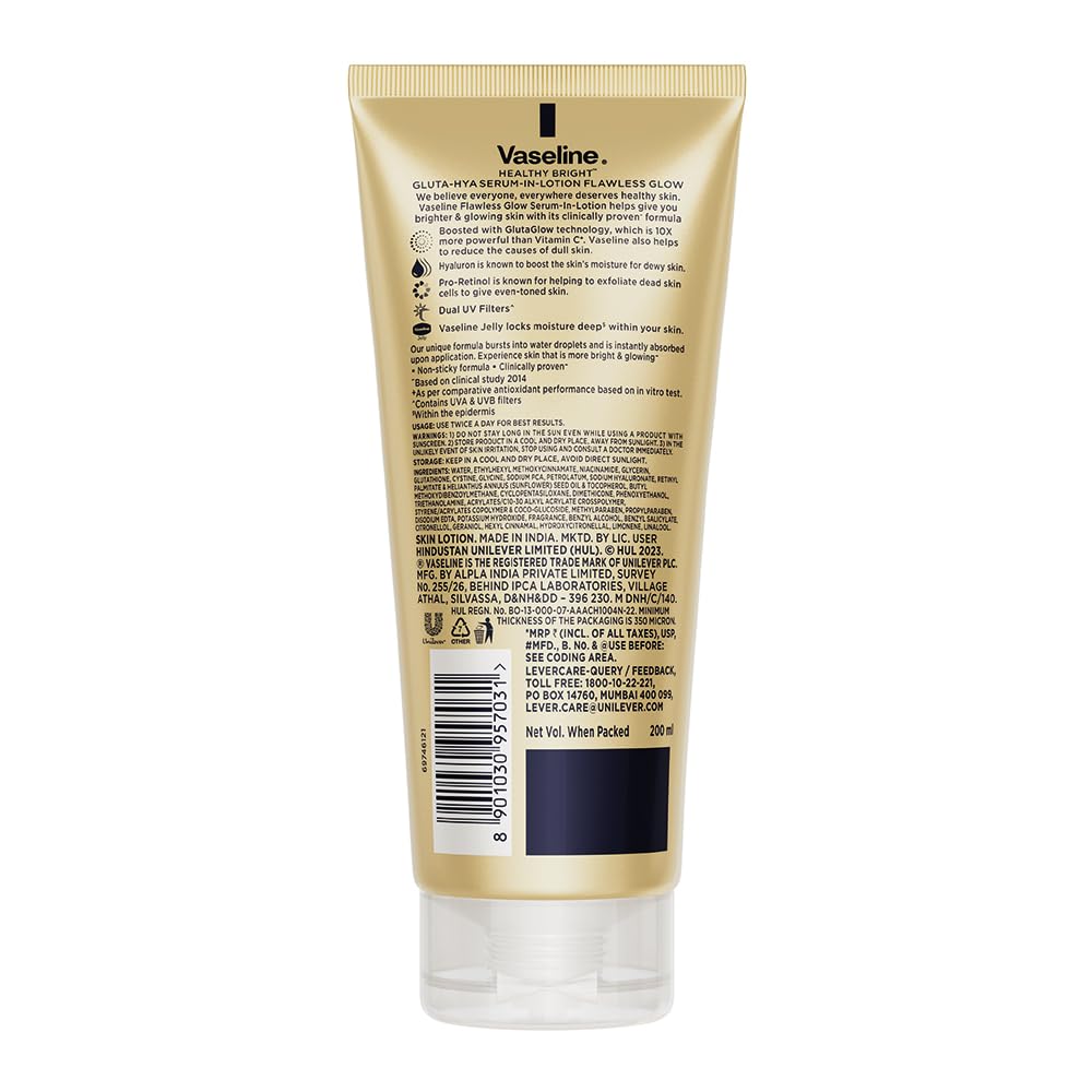 Vaseline Gluta-Hya Lotion [For Face & Body] (200ml), Lip Therapy Tin [Cocoa Butter] (17g), Lip Therapy Tin [Original] (17g) | For All-Over Skin Hydration