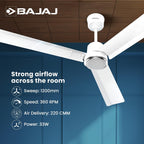 Bajaj Classico Sleek Plus 5S 1200MM (48”) BLDC Ceiling Fan with Remote | BEE 5 Star Rated Energy Efficient |