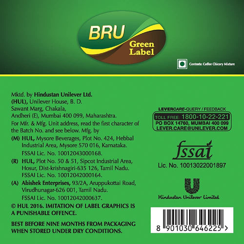 Bru Green Label Filter Coffee 500g