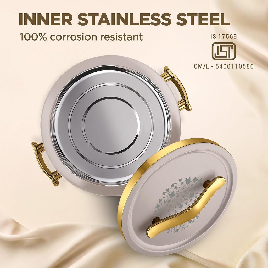 Milton Insignia 2500 Casserole, 2100 ml I ISI Certified I Inside Steel I