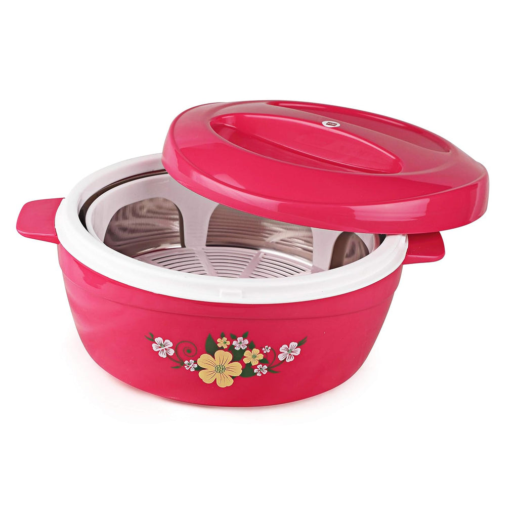 Cello Roti Plus Insulated Casserole Hot Pot Box Case with Lid 2000 ml Pink |