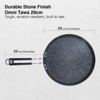 Prestige Durastone Hard Anodised Non-Stick Omni tawa(29 cm)|6 Layers Extra Durable Stone Coating|