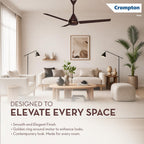 Crompton Energion Hyperboost 1200mm BLDC Ceiling Fan | Point Anywhere Remote Control | BEE 5 Star Rated Energy Efficient | Superior Air Delivery | Smoked Brown 2 Year...