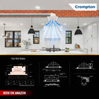 Crompton Brisk Air CM 110 mm(4 inch) Office/Kitchen/Bathroom Exhaust (Ventilation) Fan | Automatic Louvers | Glass,Wall & Ceiling Mount | Low Noise | 75 CMH Powerful Suction | 2 Year Warranty | White