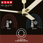 USHA AeroEdge Plus 1200mm BLDC Ceiling Fan with IR Remote | LED Indicator | BEE 5 Star Rated Energy Efficient |100% Copper Motor|High Air Delivery..