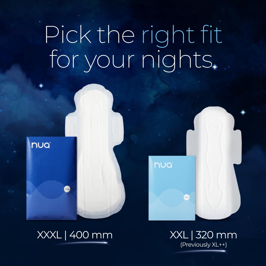 Nua All Night Comfort Sanitary Pads | Pack of 8 (XXXL 400mm)