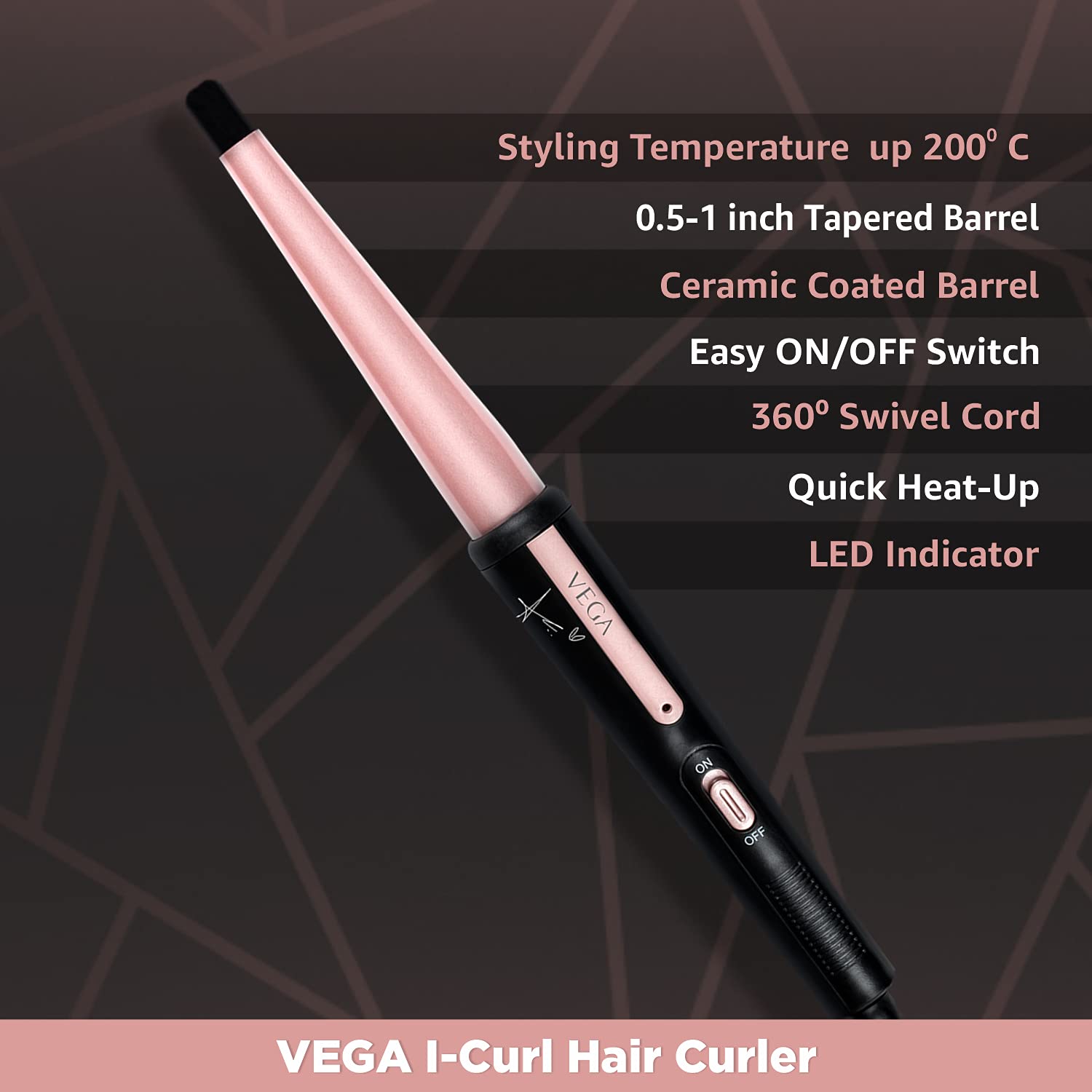 VEGA VHSH-28 K-Shine Hair Straightener with Keratin Infused Plates (Ananya Panday Signature Collection)